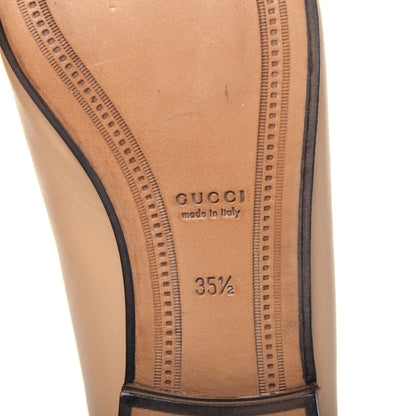 Gucci Lambskin Womens Brixton Horsebit Loafers 35.5 Wheat 6 of 9