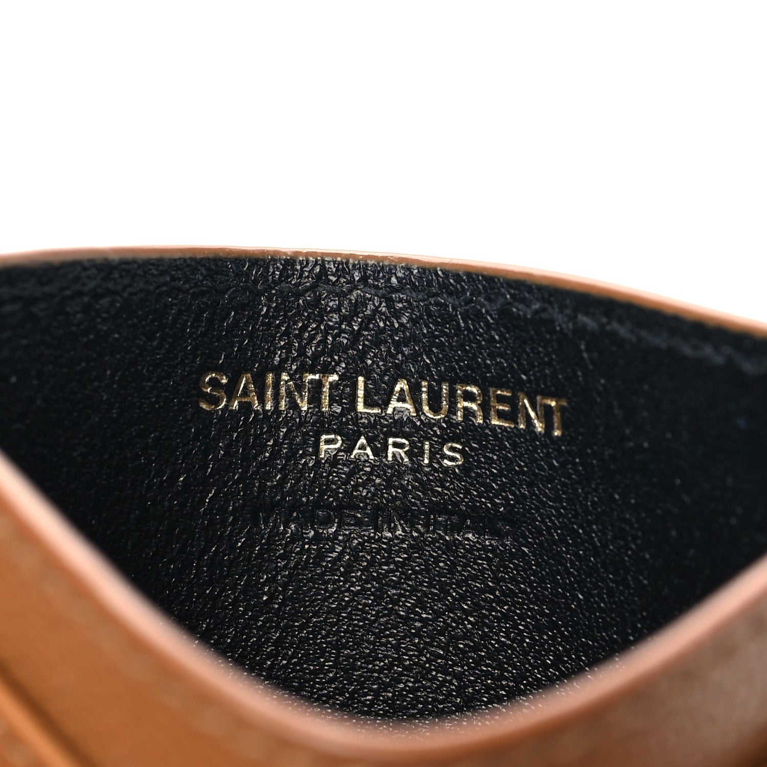 Saint Laurent Grain De Poudre Matelasse Chevron Monogram Credit Card Case Natural Dark 6 of 8