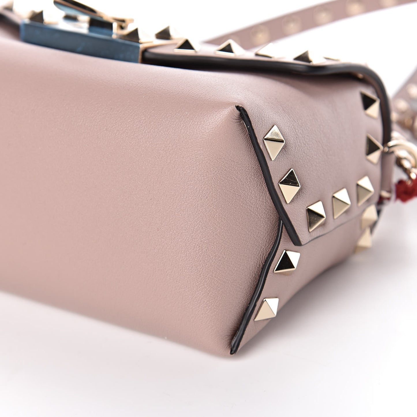 Calfskin Mini Rockstud Crossbody Bag Poudre