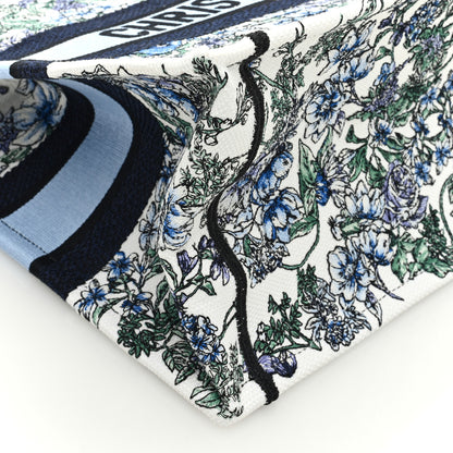 Christian Dior Canvas Embroidered Medium Flowers Book Tote Blue 7 of 8