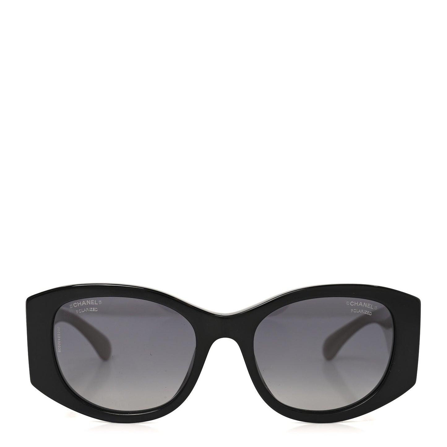 Acetate Oval Sunglasses 5524-A Black Beige