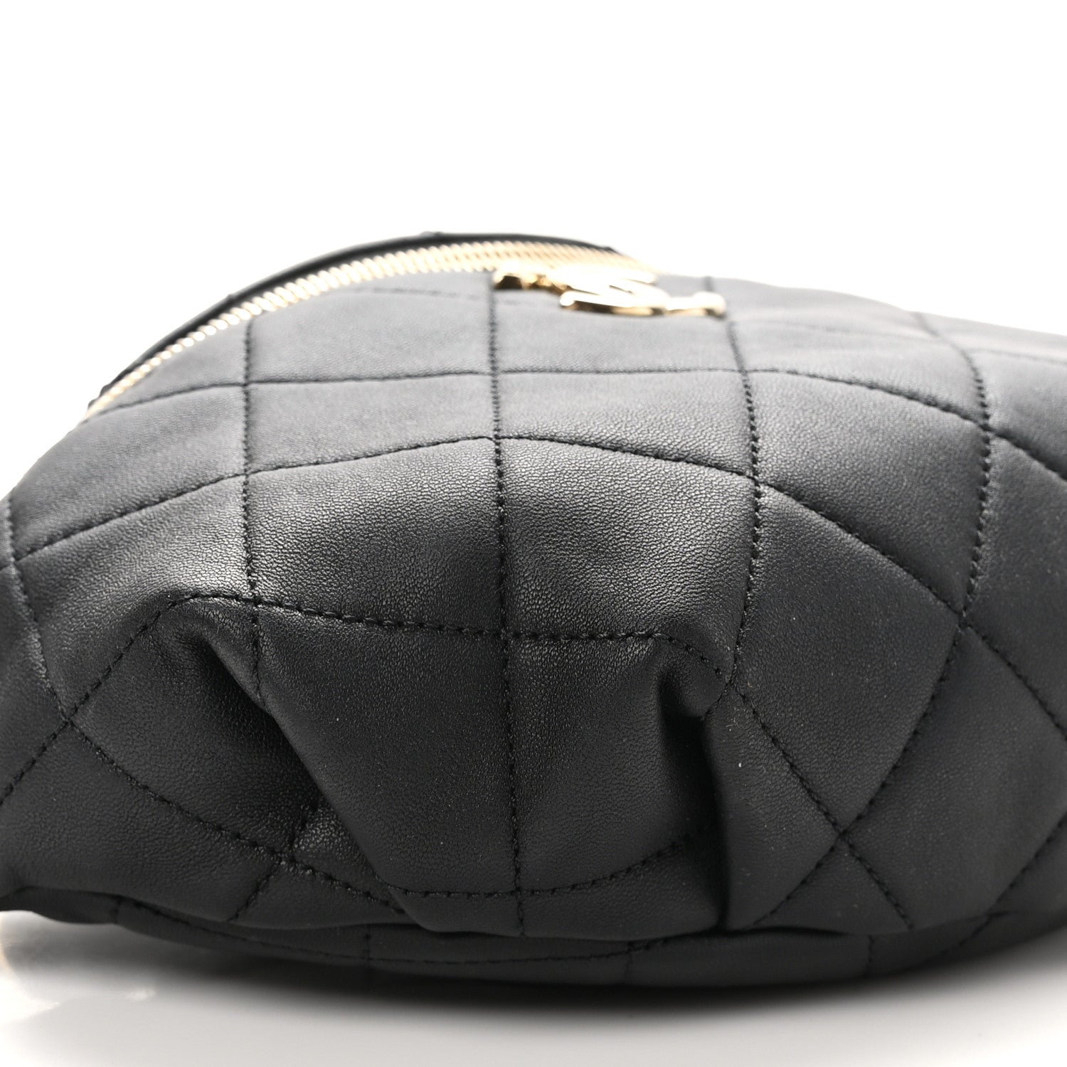 Chanel Lambskin Quilted Resin Bi-Color Waist Bag Fanny Pack Black 9 of 10