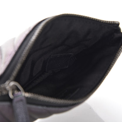 Chanel Metallic Caviar Chevron Quilted Small Cosmetic Case Black 5 of 9