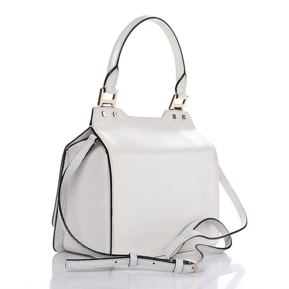 Jimmy Choo Smooth Pebbled Calfskin Amie Top Handle Bag White 3 of 7