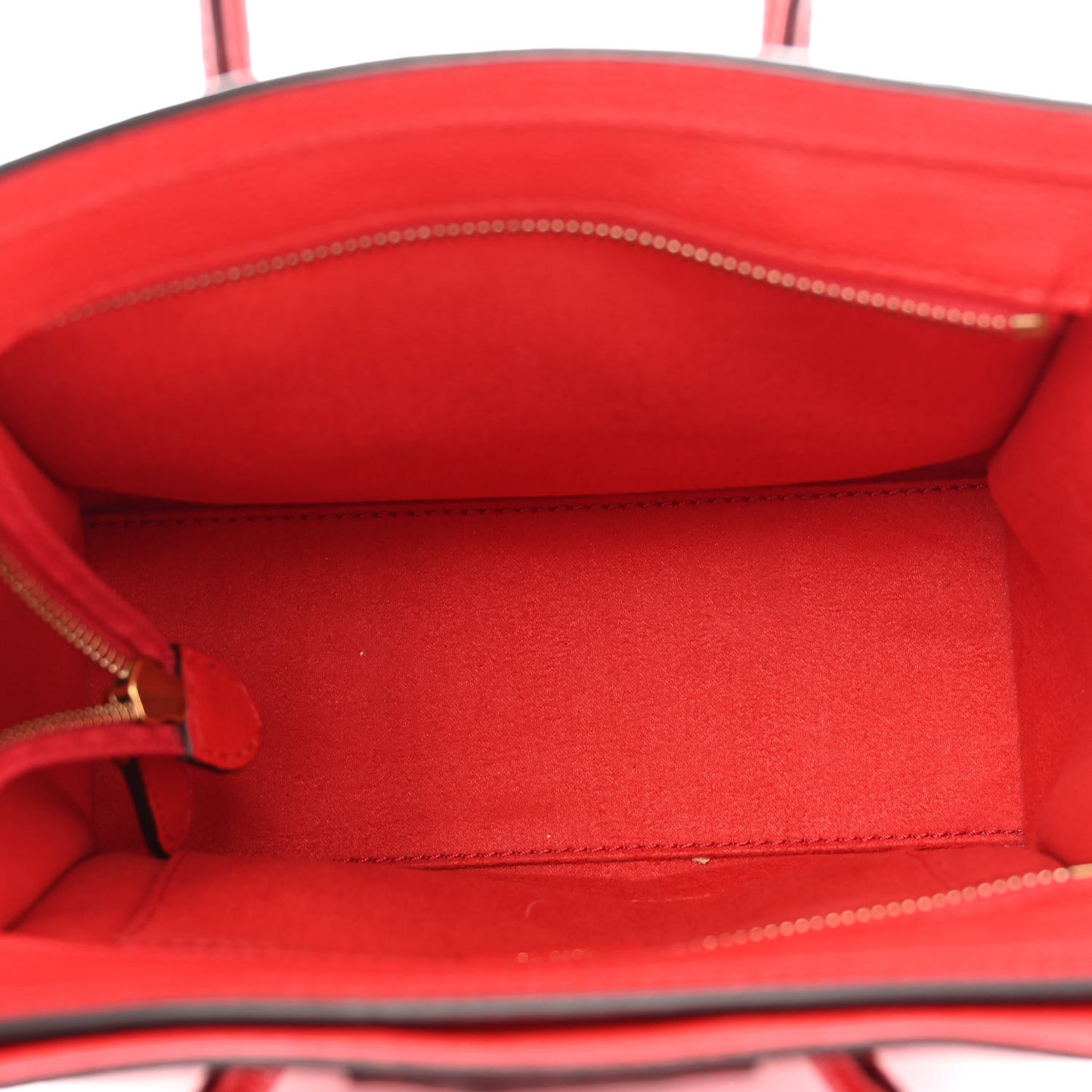 Drummed Calfskin Nano Luggage Red