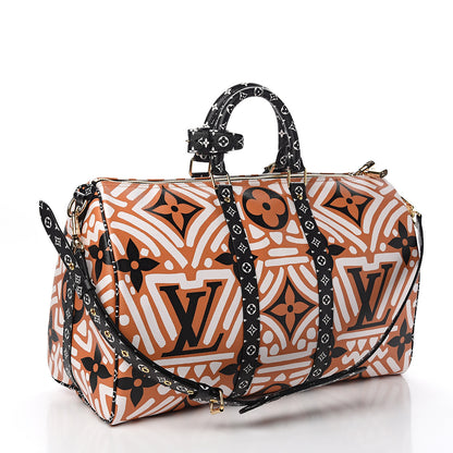Louis Vuitton Monogram Giant Crafty Keepall Bandouliere 45 Creme Caramel Black 2 of 10