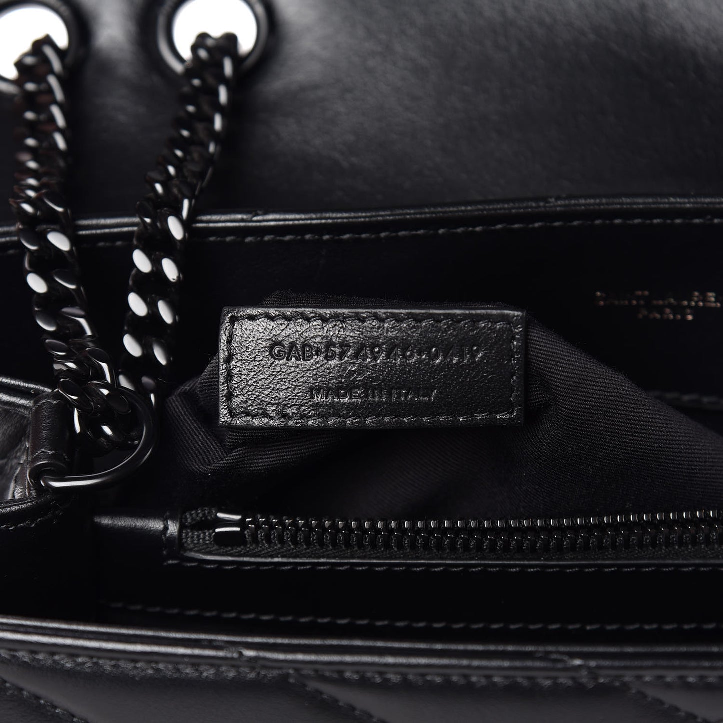 Calfskin Y Quilted Monogram Medium Loulou Chain Satchel Black