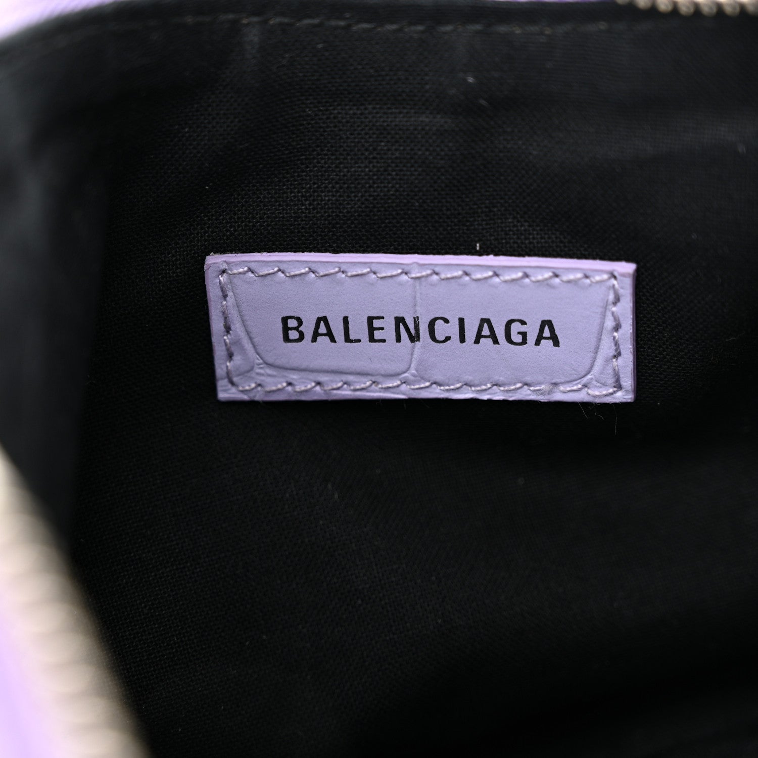 Balenciaga Extra Supple Calfskin Crocodile Embossed Le Cagole Shoulder Bag XS Lilac 6 of 10