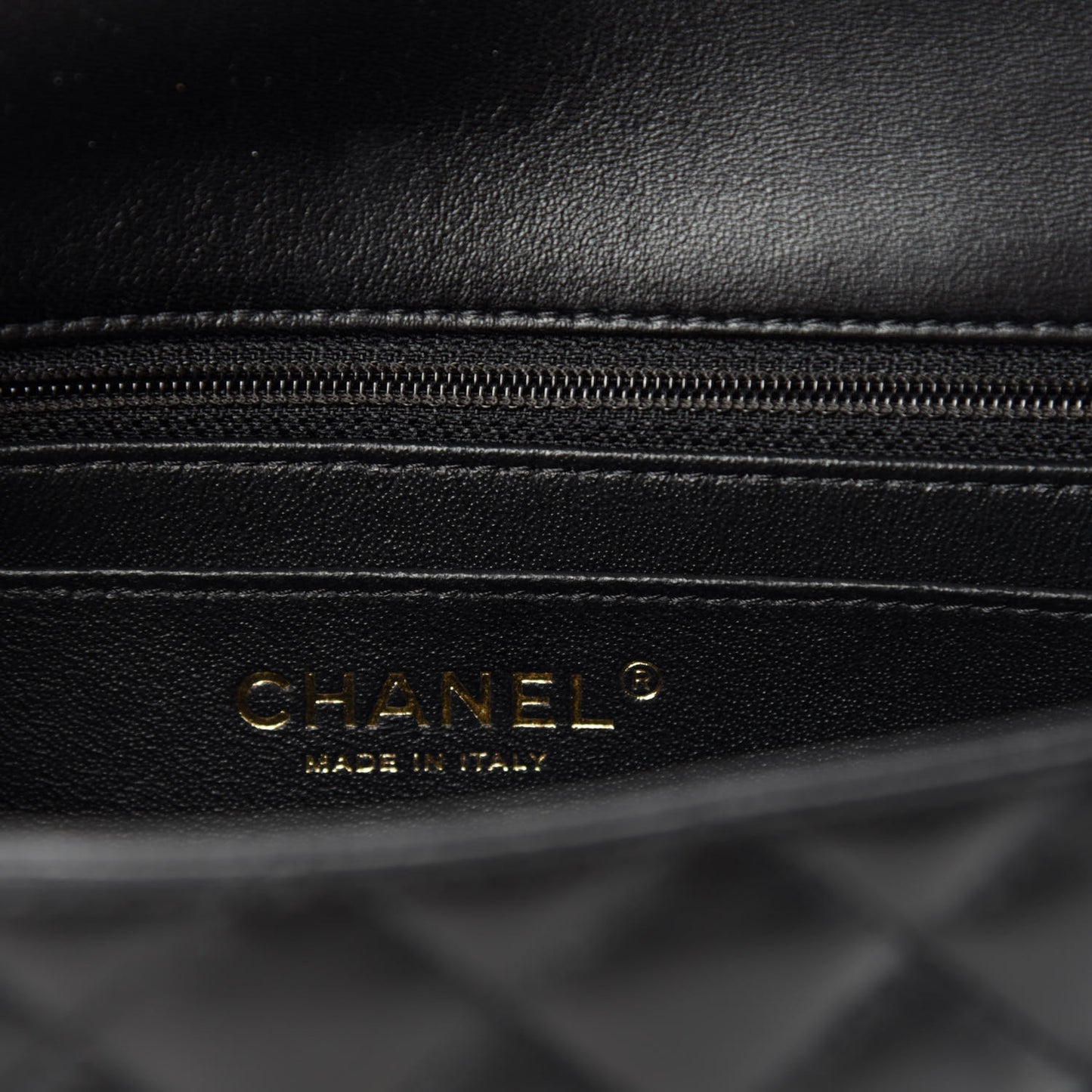 Lambskin Quilted Mini Rectangular Flap Black