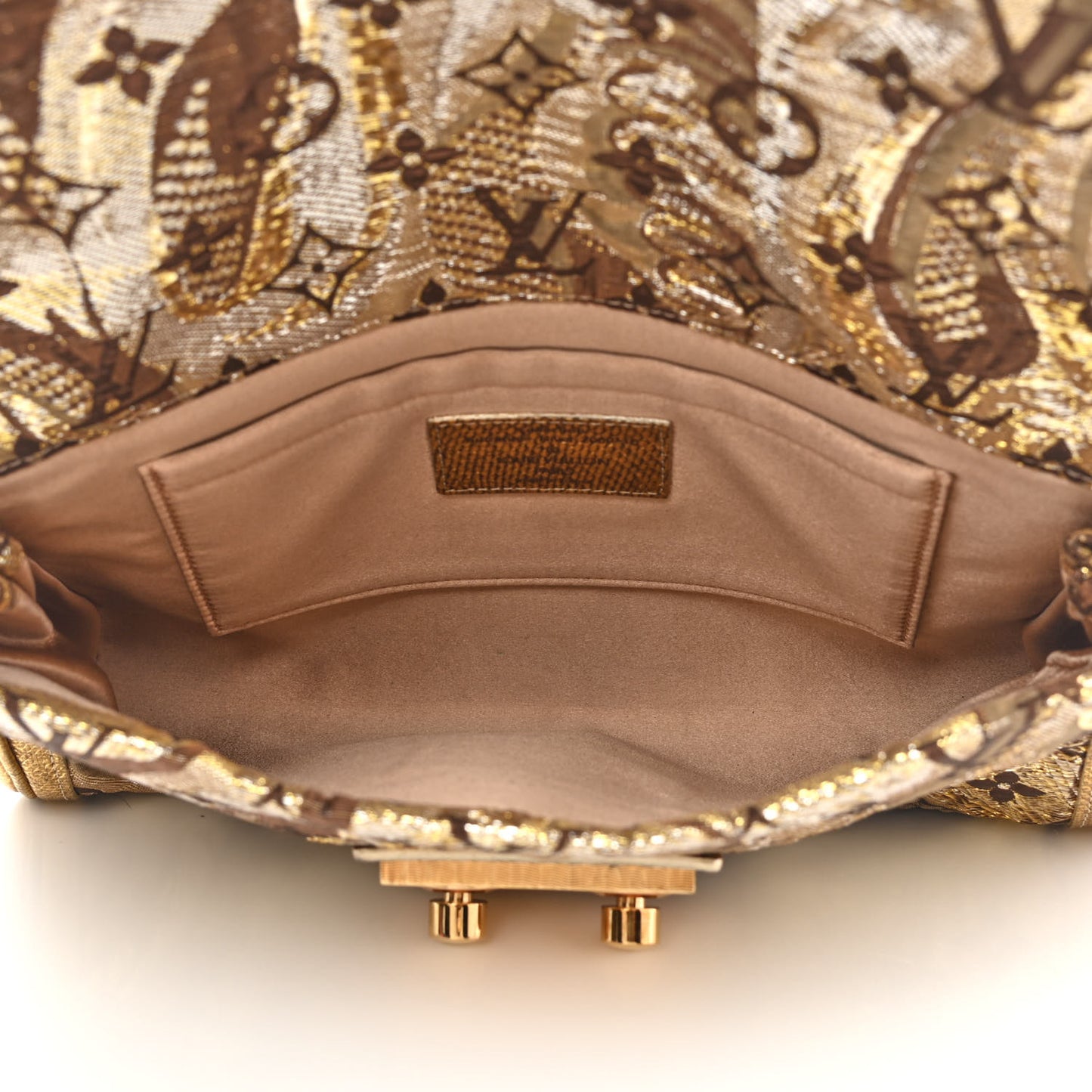 Monogram Brocade Thalie Clutch Gold