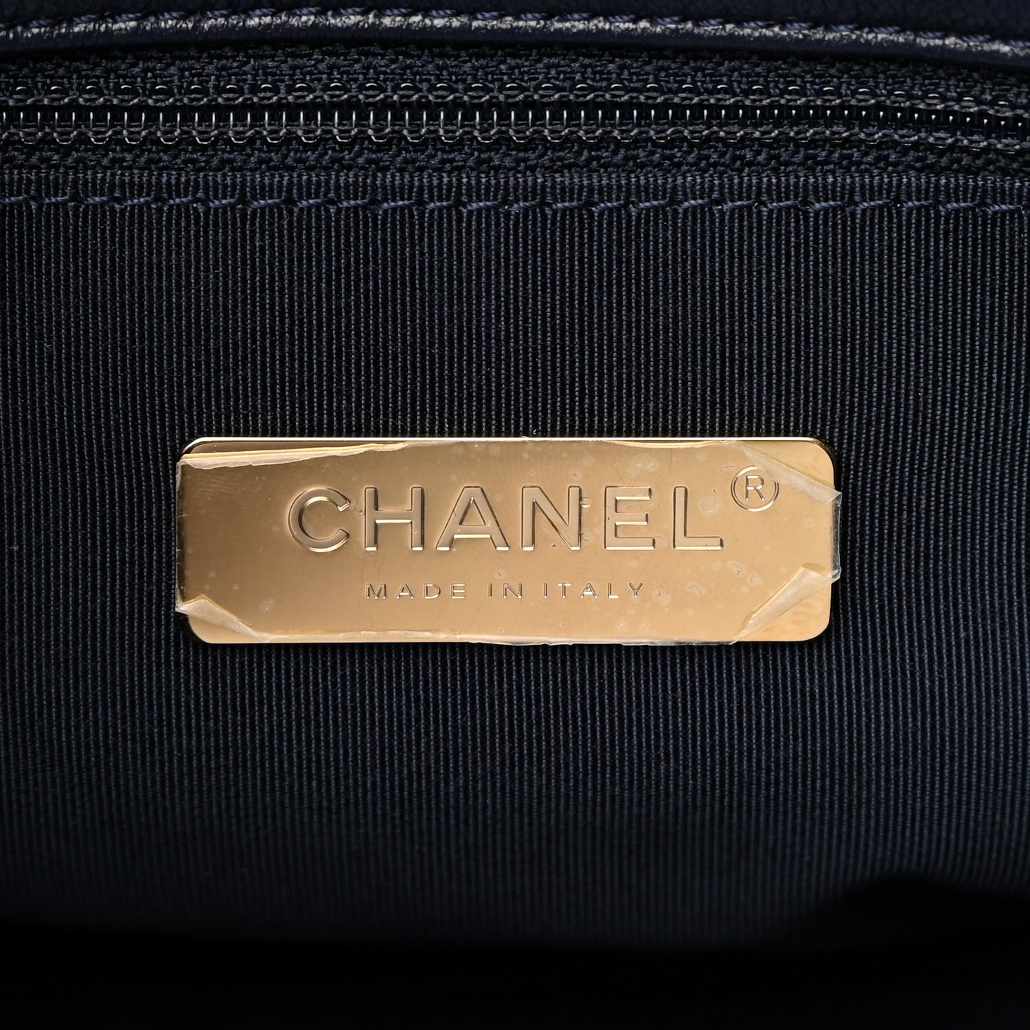 Chanel Goatskin Quilted Large Chanel 19 Flap Navy Blue 6 of 11