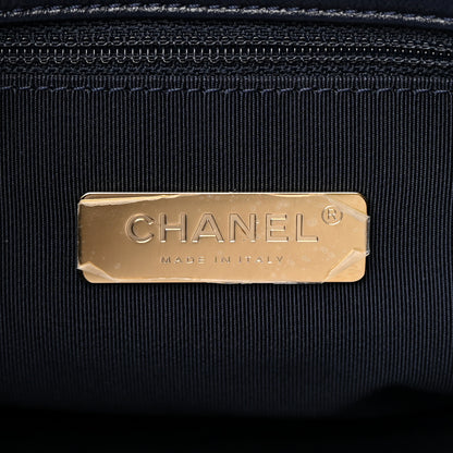 Chanel Goatskin Quilted Large Chanel 19 Flap Navy Blue 6 of 11