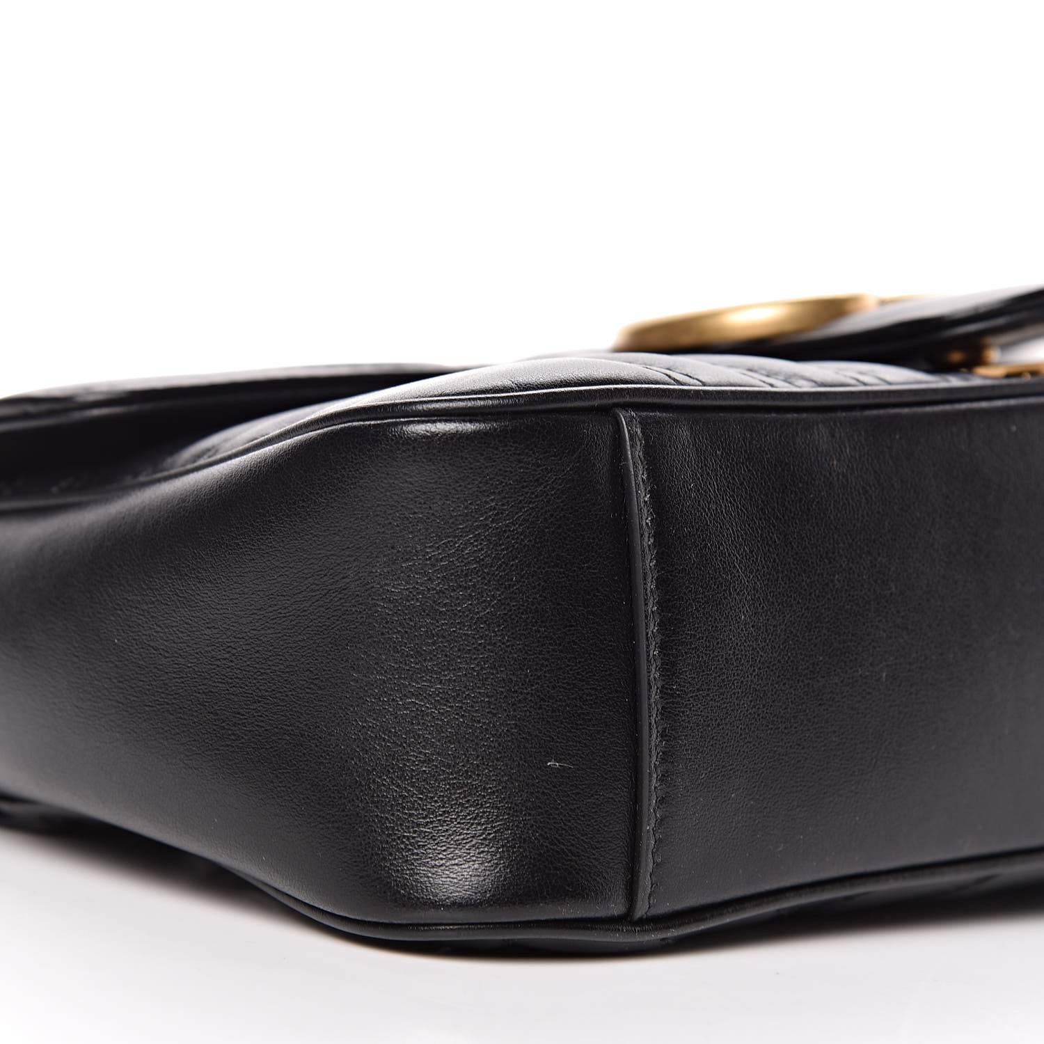 Gucci Calfskin Matelasse Small GG Marmont Shoulder Bag Black 8 of 9