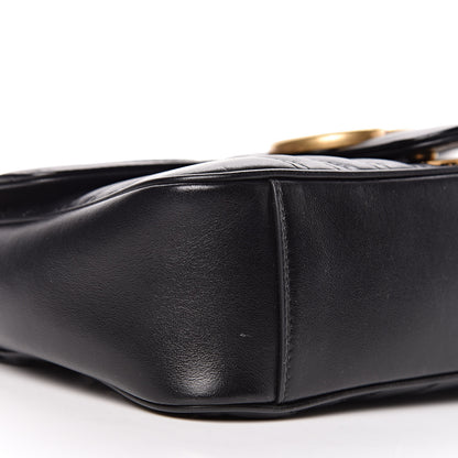 Gucci Calfskin Matelasse Small GG Marmont Shoulder Bag Black 8 of 9