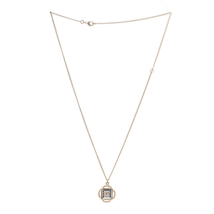 Chanel Mirror Twisted CC Pendant Necklace Gold Dark Grey 3 of 4