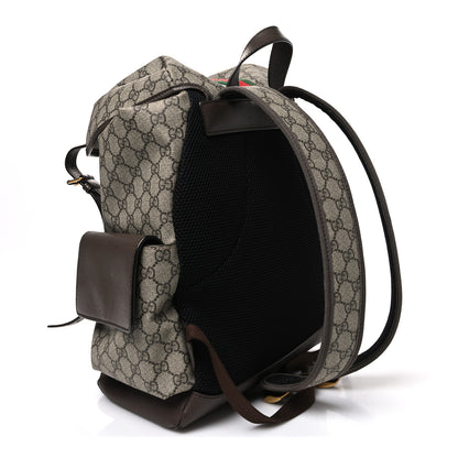 Gucci GG Supreme Monogram Medium Ophidia Double Buckle Backpack Brown 3 of 11