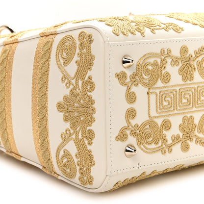 Christian Dior Calfskin Embroidered Medium Lady D-Lite White Gold 9 of 10