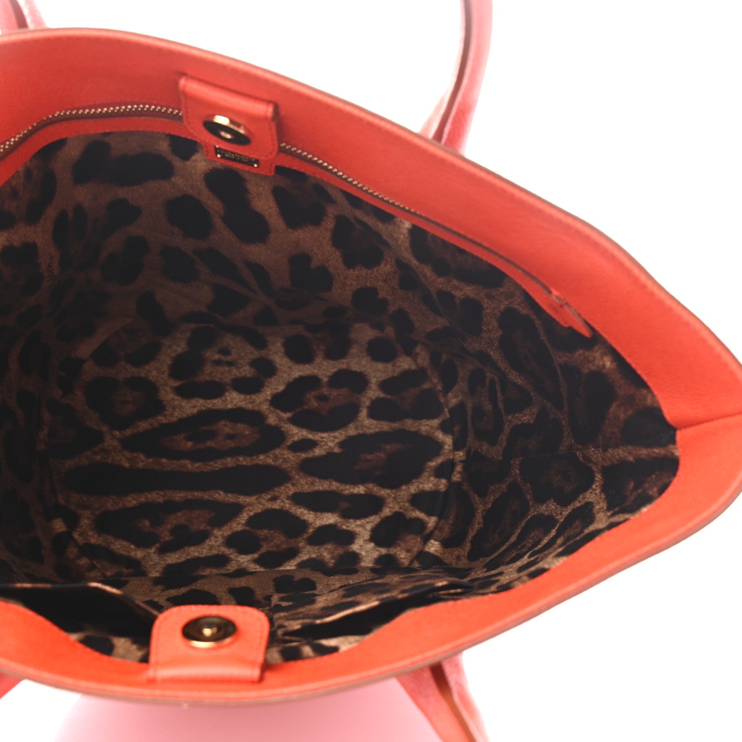 Dolce & Gabbana Textured Calfskin Large Ingrid Bucket Tote Orange 5 of 8