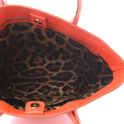 Dolce & Gabbana Textured Calfskin Large Ingrid Bucket Tote Orange 5 of 8