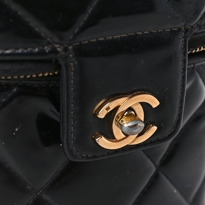 Chanel Patent Quilted Vanity Cosmetic Case Black 11 of 14