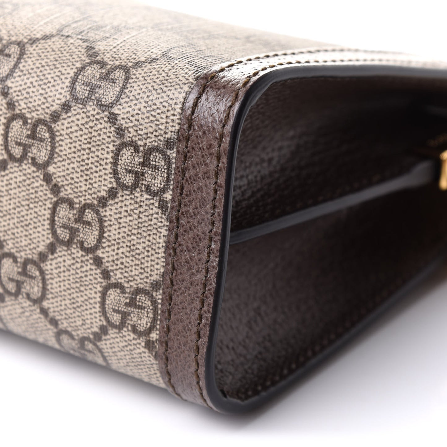 GG Supreme Monogram Web Small Ophidia Chain Shoulder Bag Brown