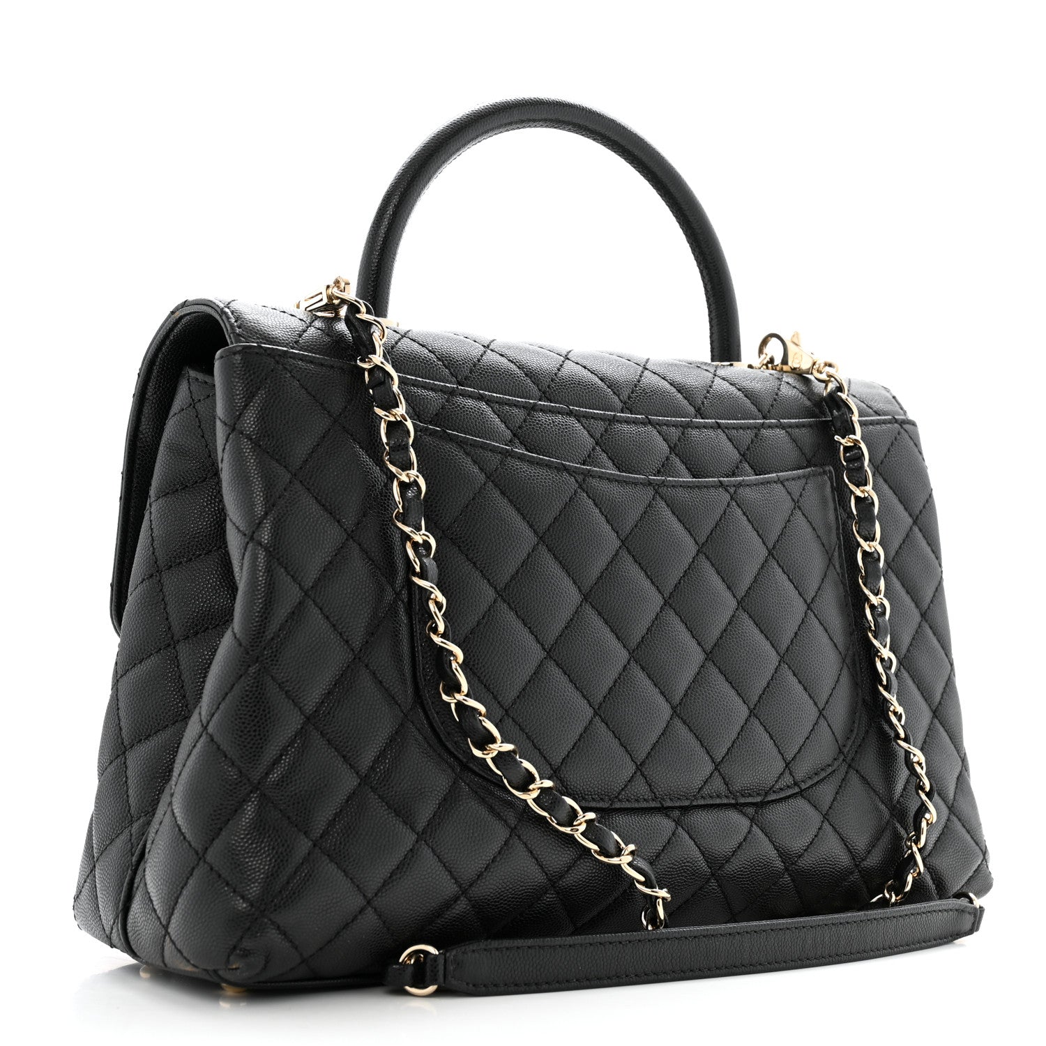 Chanel Caviar Quilted Medium Coco Handle Flap Black 3 of 14