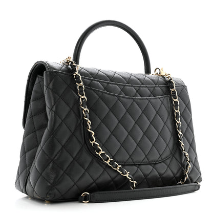 Chanel Caviar Quilted Medium Coco Handle Flap Black 3 of 14