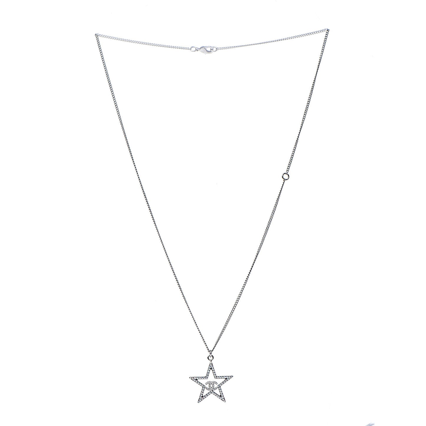 Ruthenium Crystal Star CC Necklace Iridescent Pink