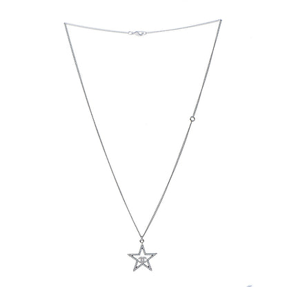 Chanel Ruthenium Crystal Star CC Necklace Iridescent Pink 2 of 3