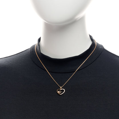 Chopard 18K Rose Gold Diamond Double Heart Pendant Necklace 2 of 5