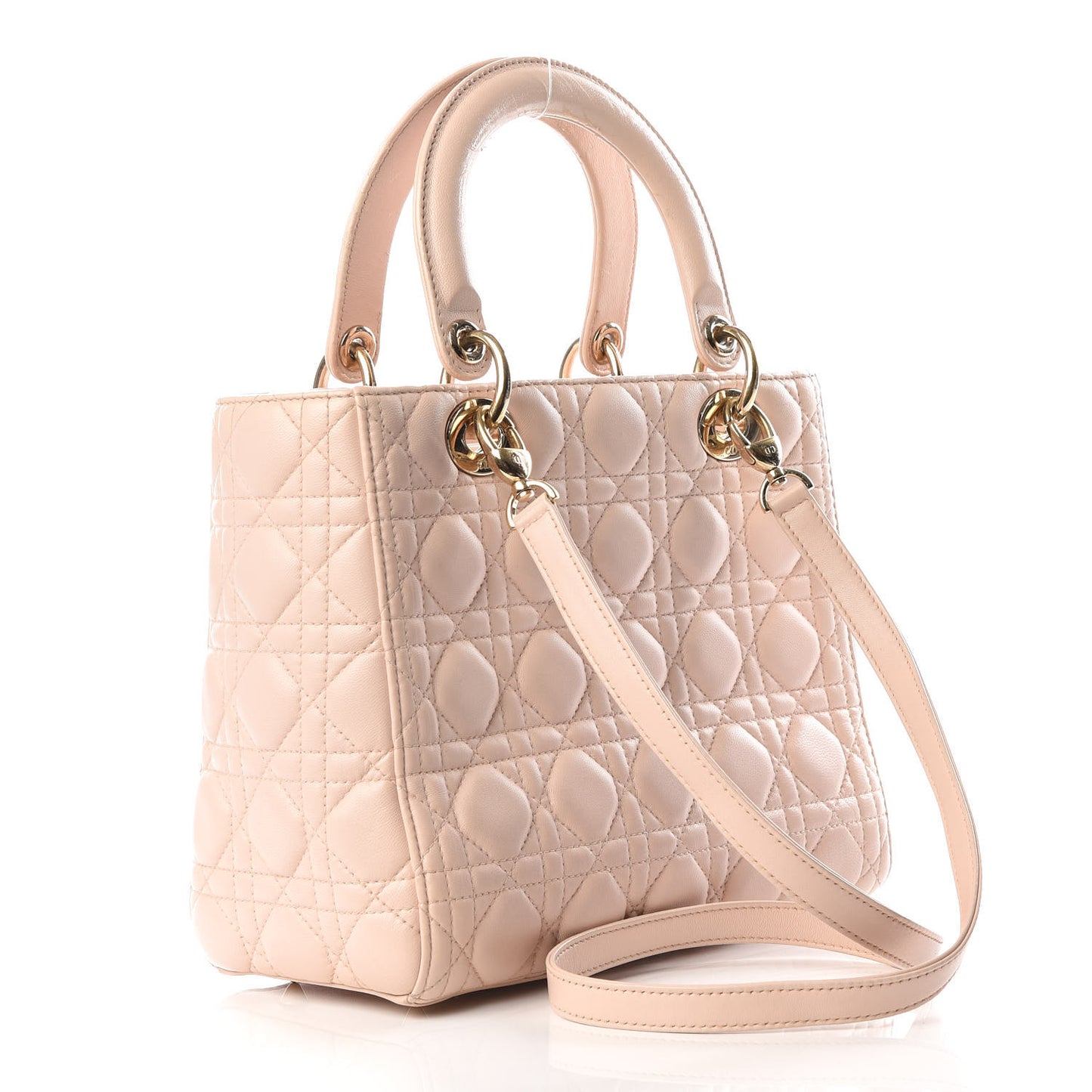 Lambskin Cannage Medium Lady Dior Light Pink