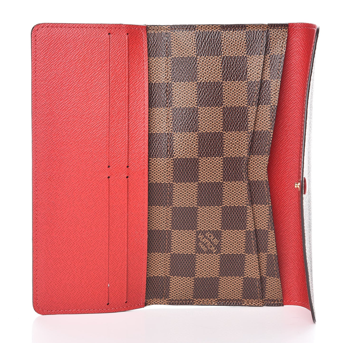 Damier Ebene Josephine Wallet Red