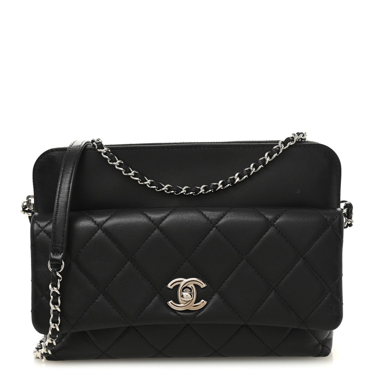 Lambskin Quilted Crossbody Black