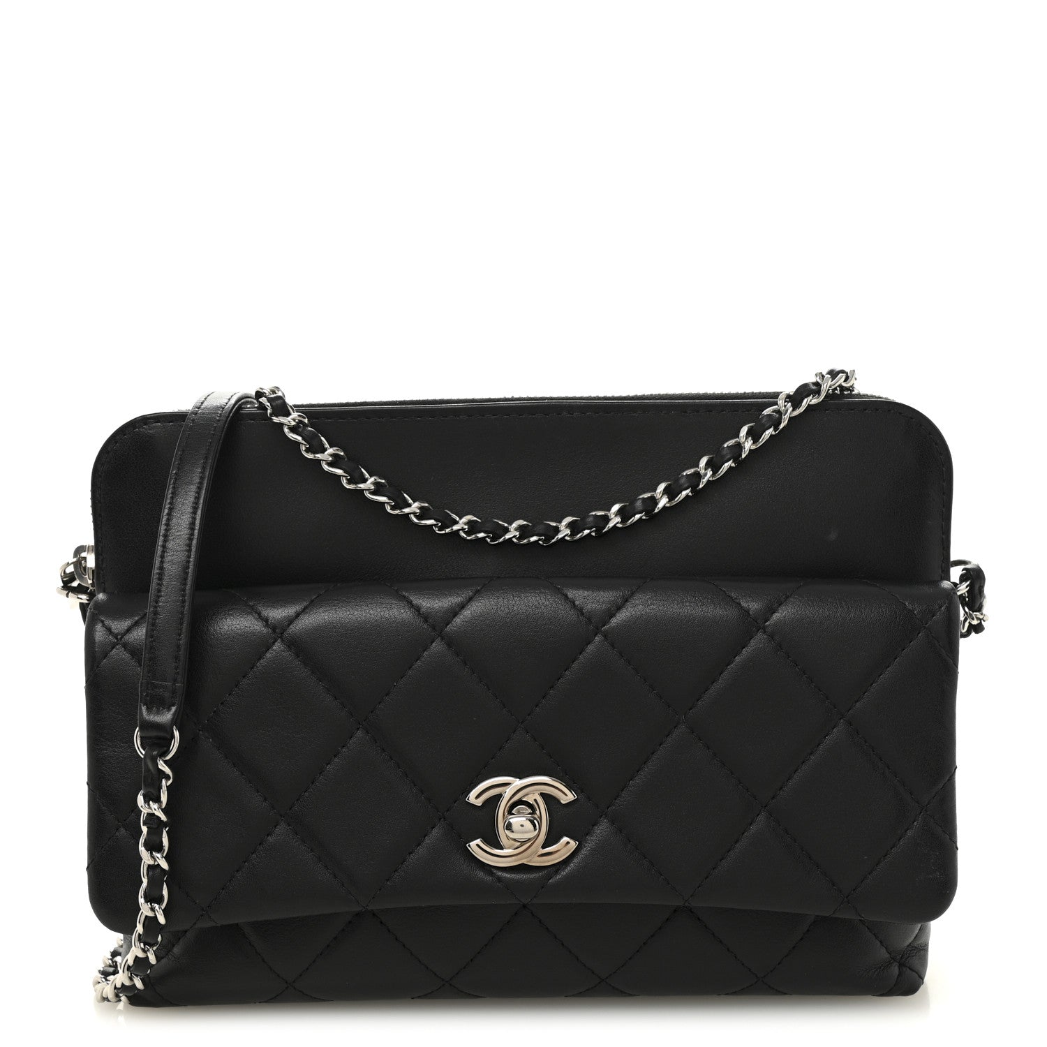 Chanel Lambskin Quilted Crossbody Black 1 of 10
