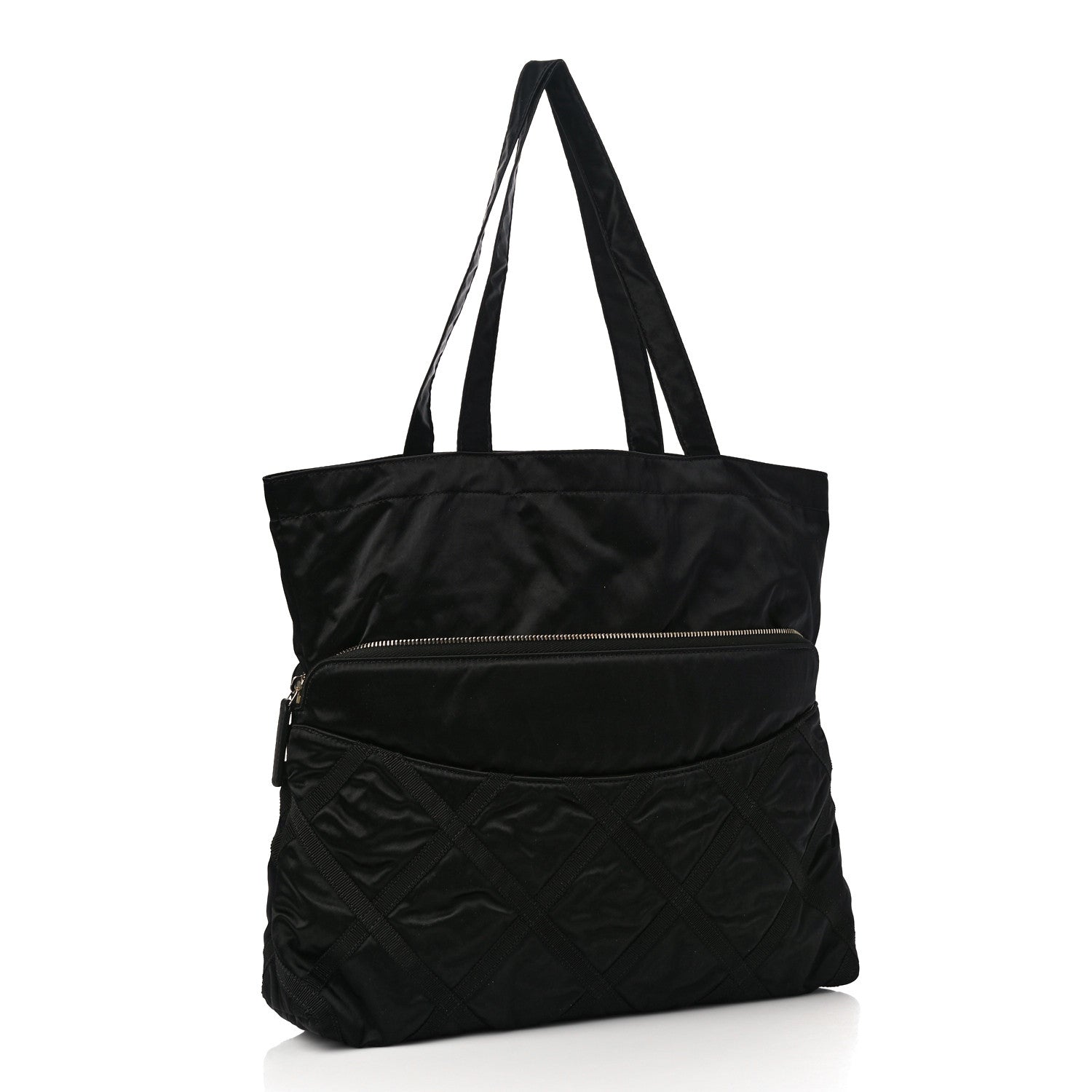 Chanel Nylon Grosgrain Large Lifestyle Pouch With Foldable Tote Black 4 of 12