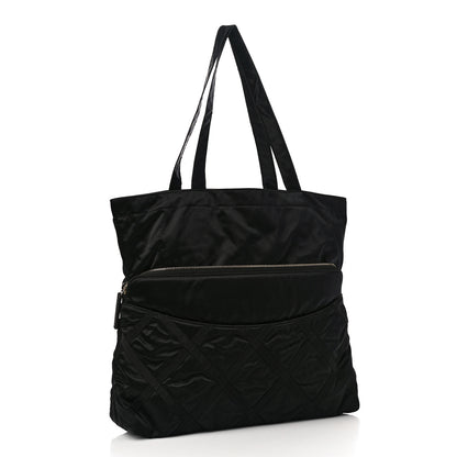 Chanel Nylon Grosgrain Large Lifestyle Pouch With Foldable Tote Black 4 of 12