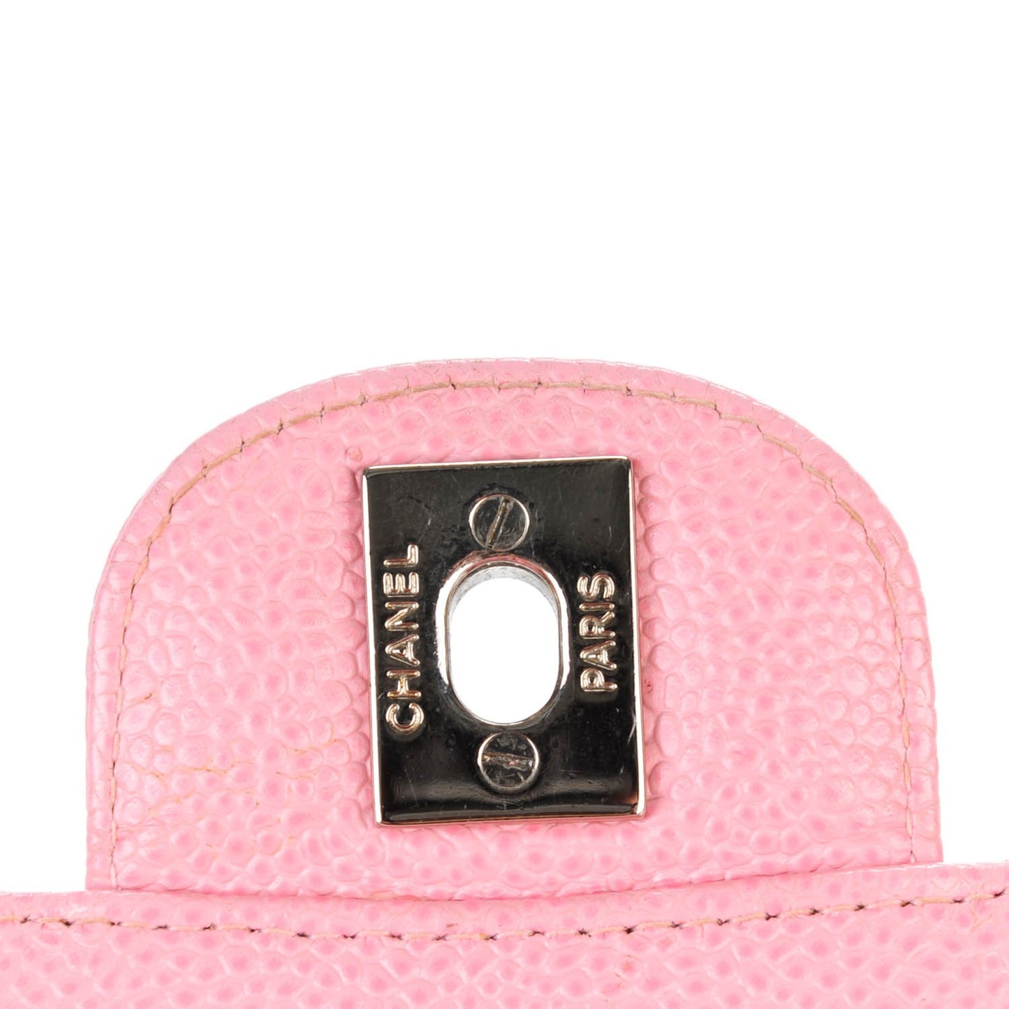 Caviar Quilted Medium Double Flap Pink