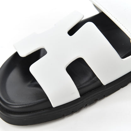 Hermes Calfskin Womens Chypre Sandals 38 White 10 of 11