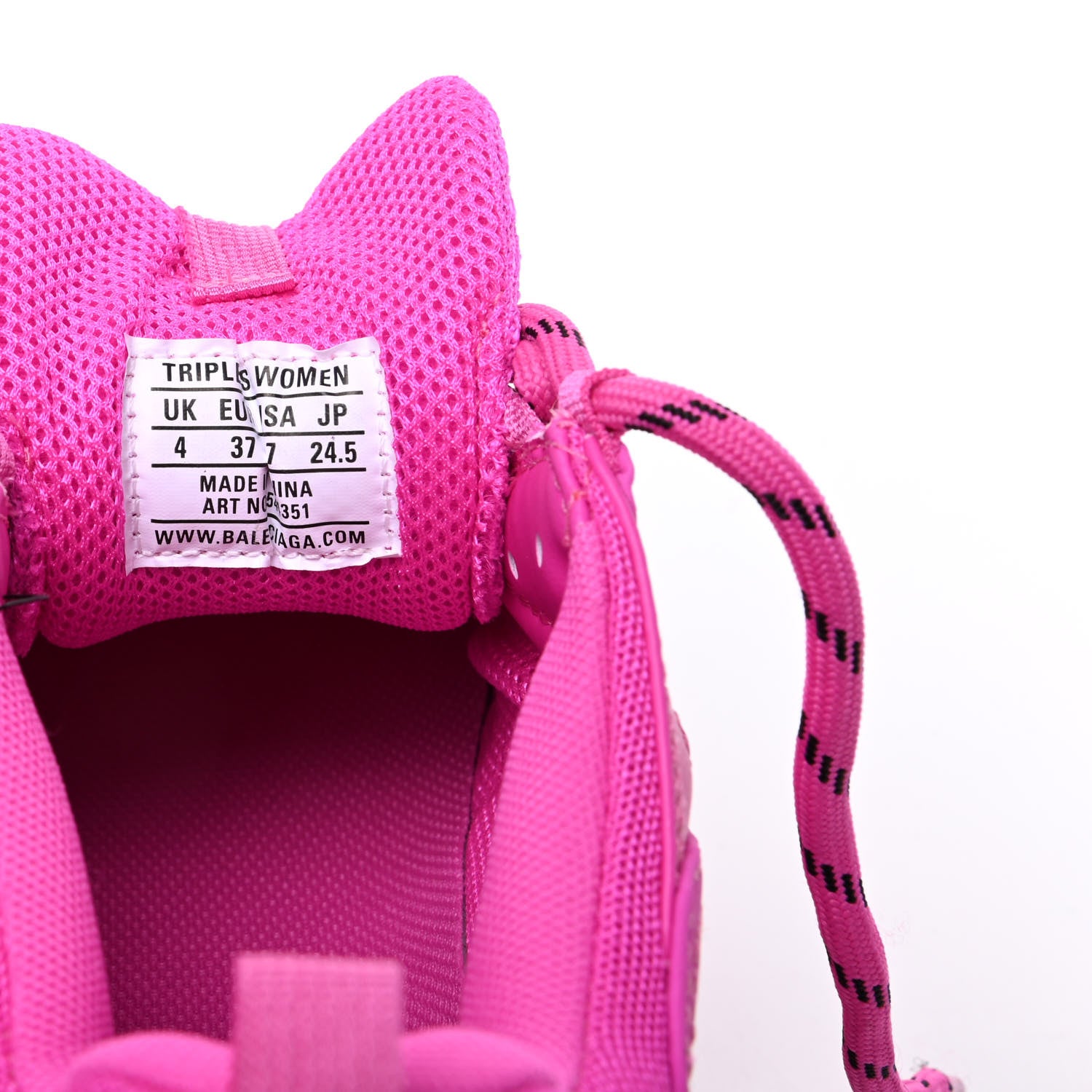 Balenciaga Fabric Mesh Clear Sole Fluo Womens Triple S Sneakers 37 Pink 9 of 10