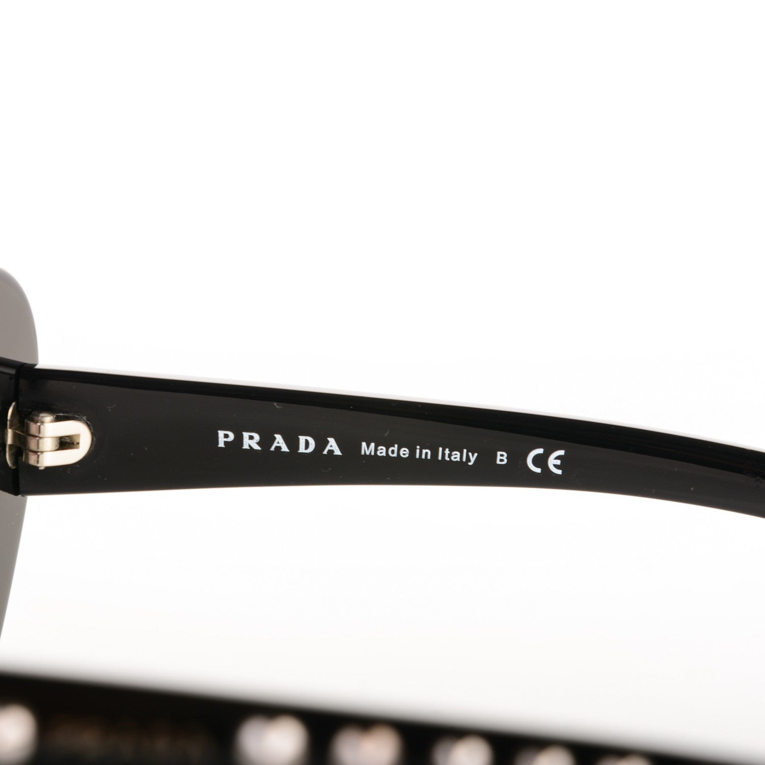 Prada Studded Ornate Cat Eye Sunglasses SPR 31Q Black 3 of 4