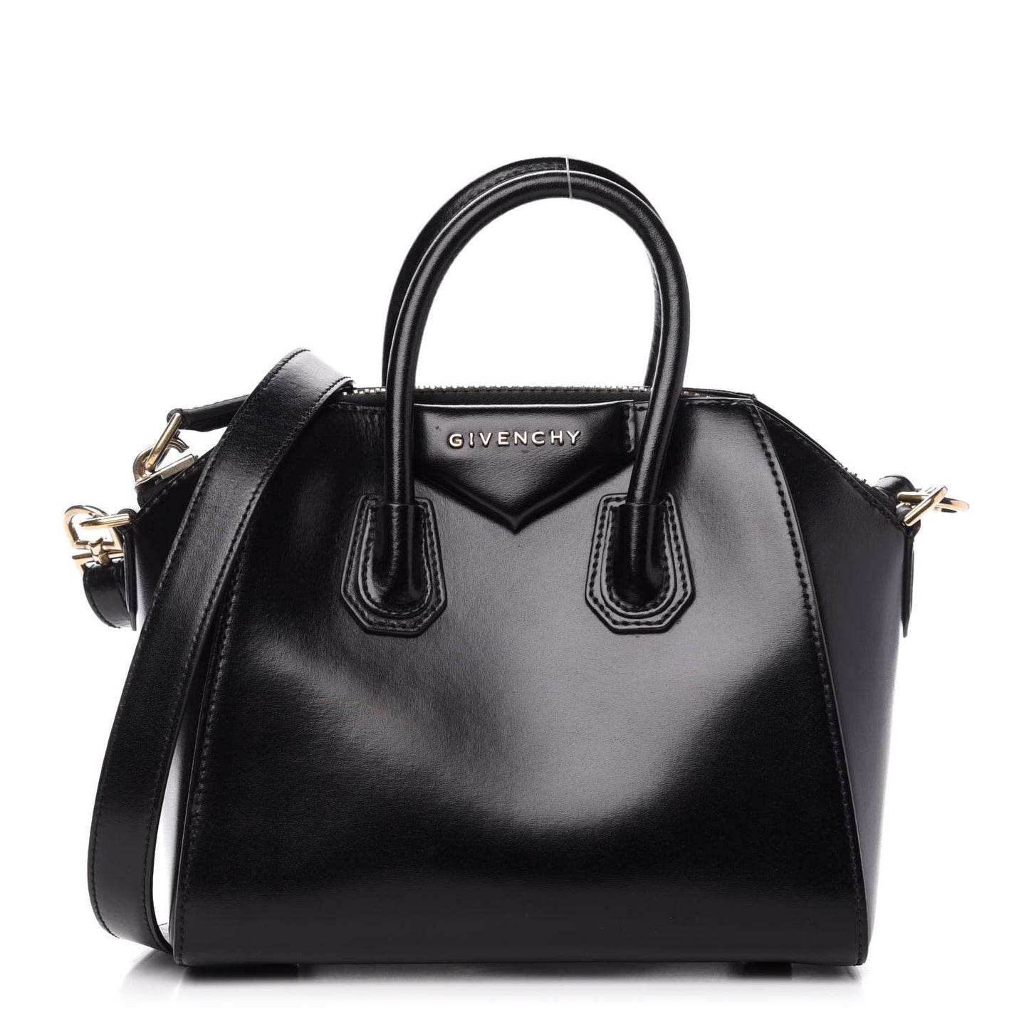 Shiny Lord Calfskin Mini Antigona Black