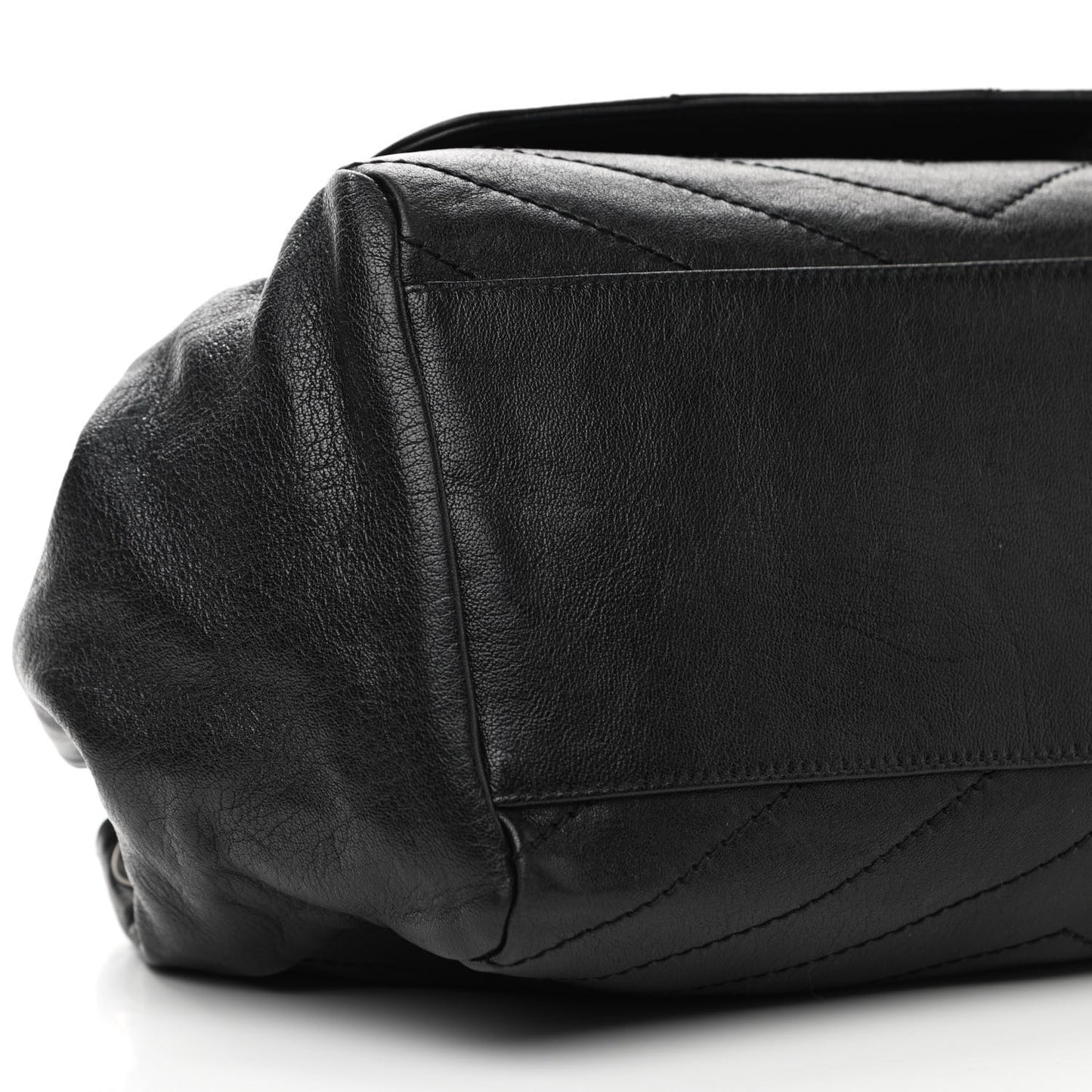 Vintage Lambskin Chevron Monogram Medium Nolita Black