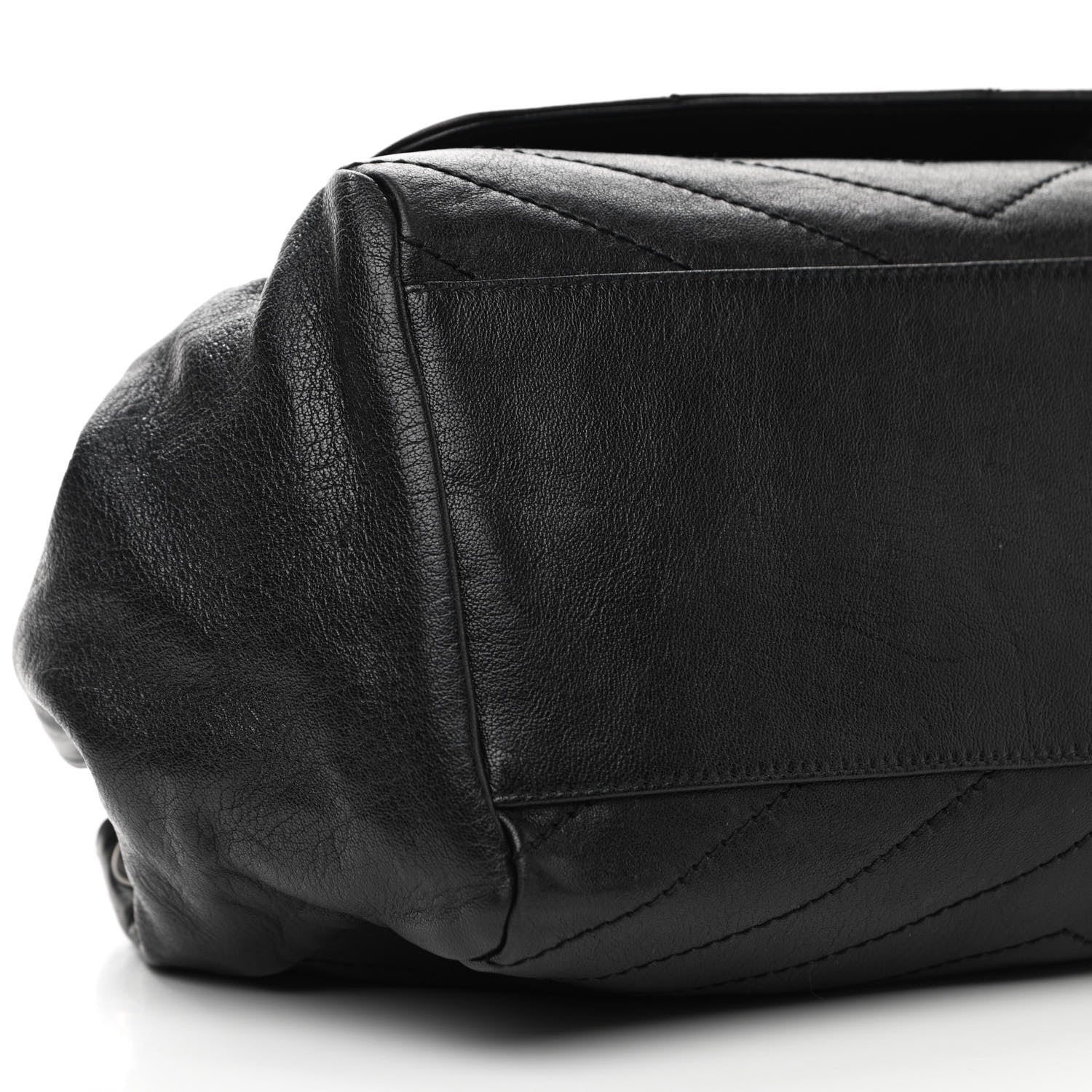Saint Laurent Vintage Lambskin Chevron Monogram Medium Nolita Black 9 of 12