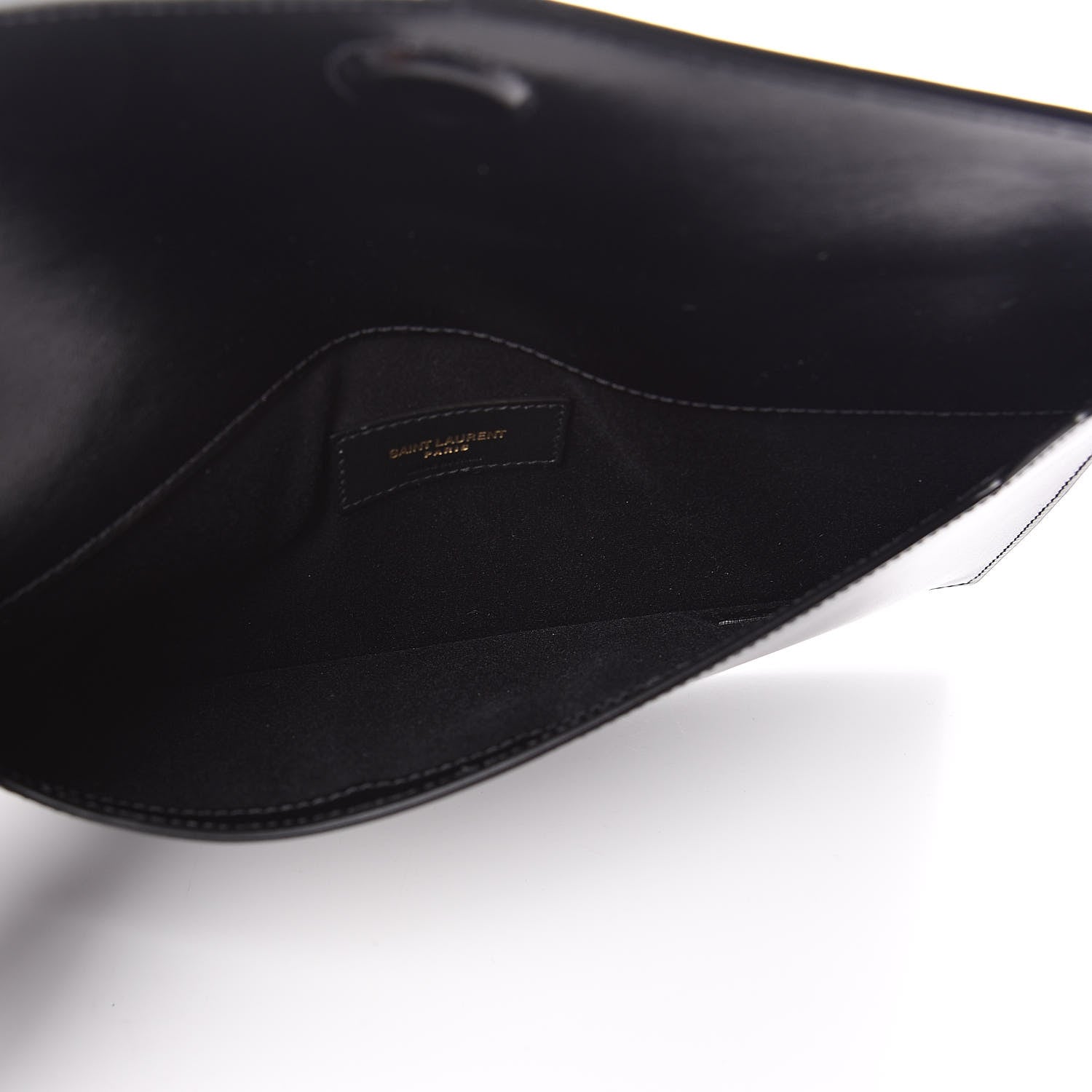 Saint Laurent Smooth Shiny Calfskin Monogram Uptown Pouch Black 5 of 9