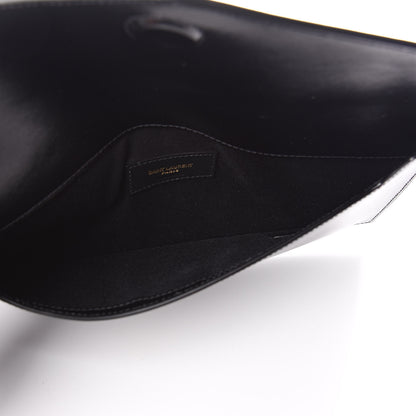 Saint Laurent Smooth Shiny Calfskin Monogram Uptown Pouch Black 5 of 9
