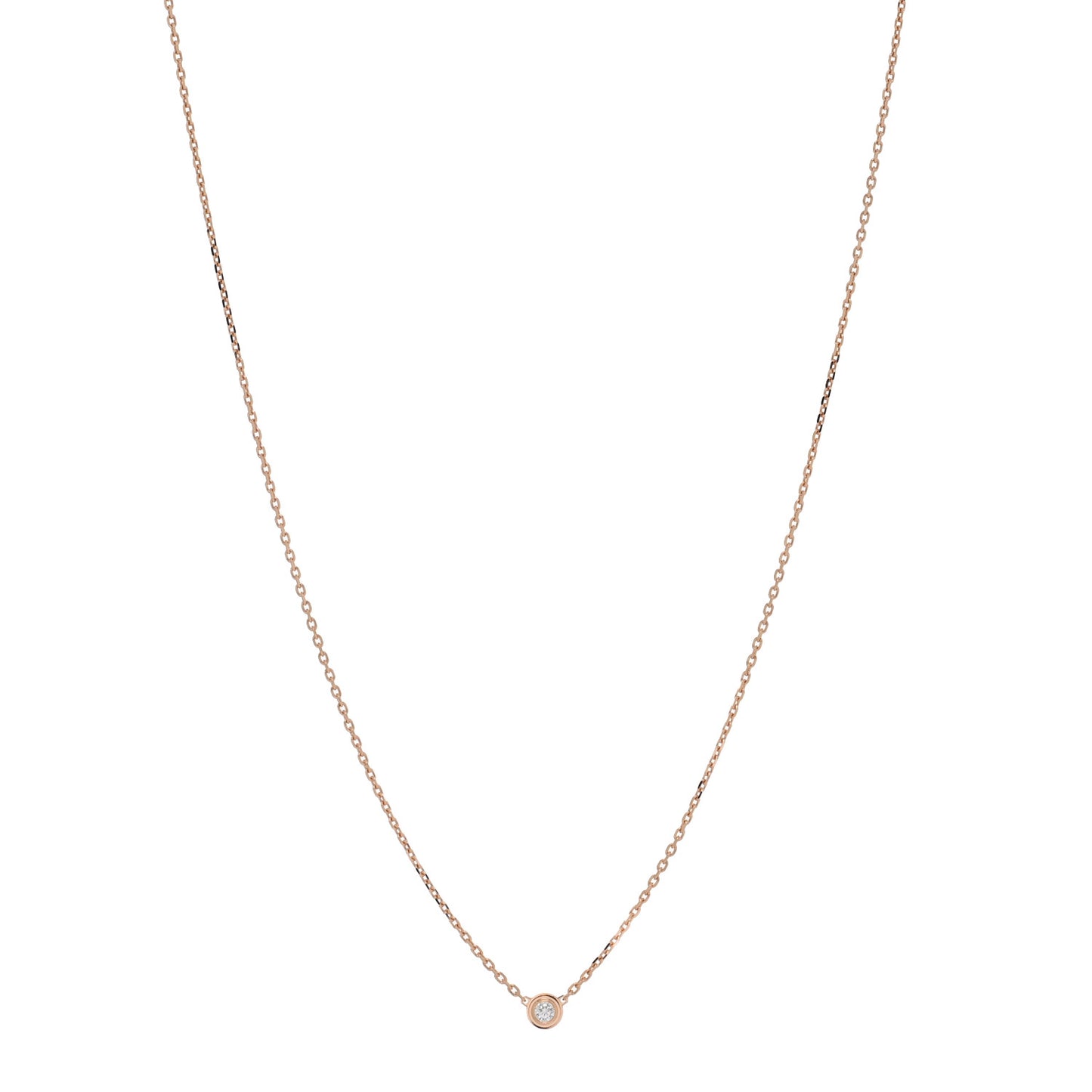 18K Pink Gold Diamond XS D'Amour Pendant Necklace