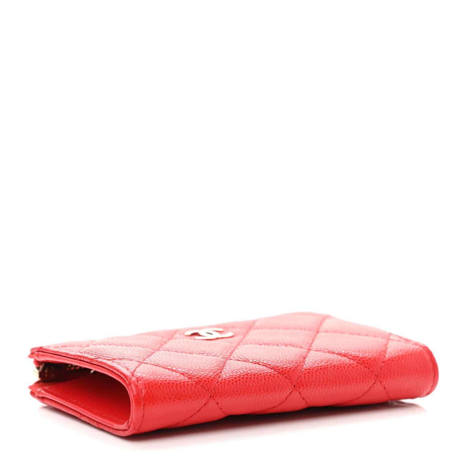 Chanel Caviar Quilted Zipped Key Holder Case Red 3 of 6