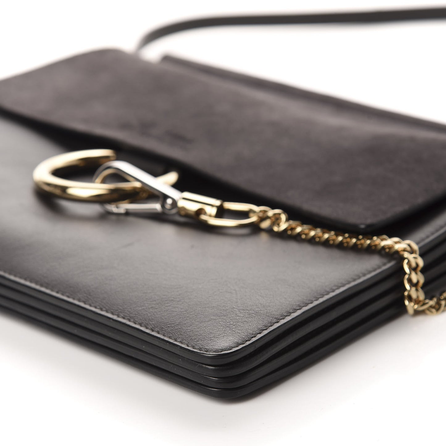 Suede Calfskin Medium Faye Shoulder Bag Carbon Grey