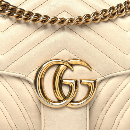 Gucci Calfskin Matelasse Small GG Marmont Shoulder Bag White 9 of 16