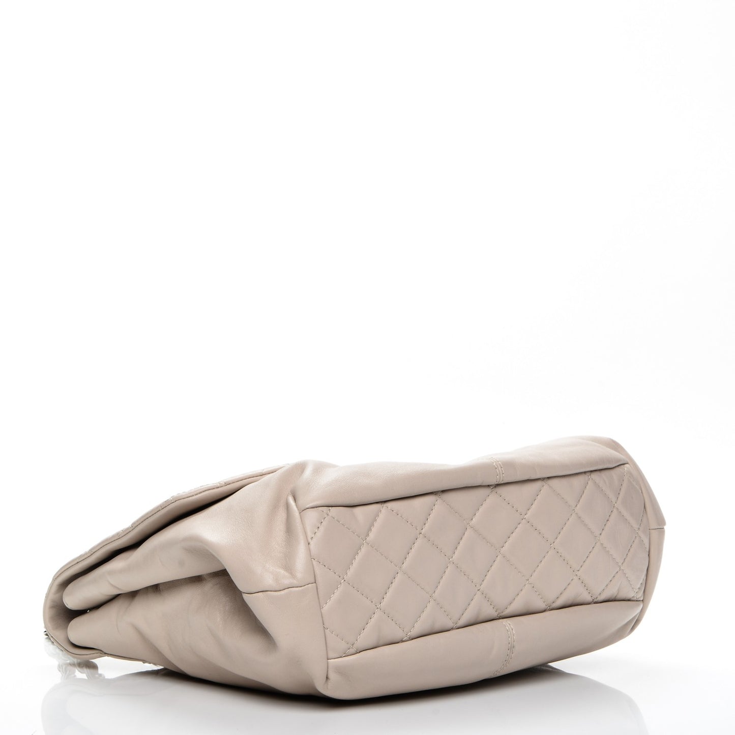 Calfskin Quilted Large Trianon Messenger Flap Light Beige